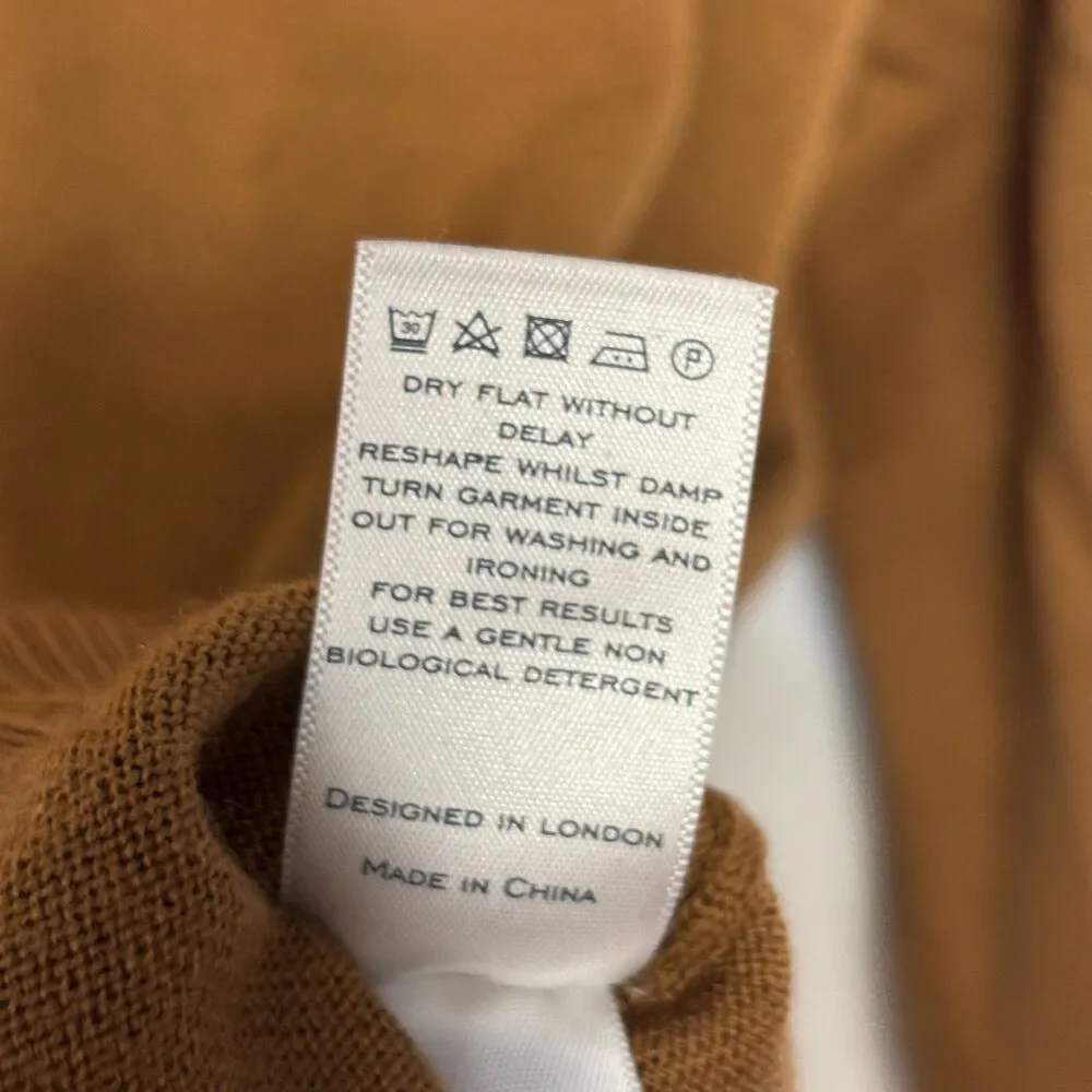 Charles Tyrwhitt Men Extra Fine Merino Wool Sweater Size Large Brown C133 -27